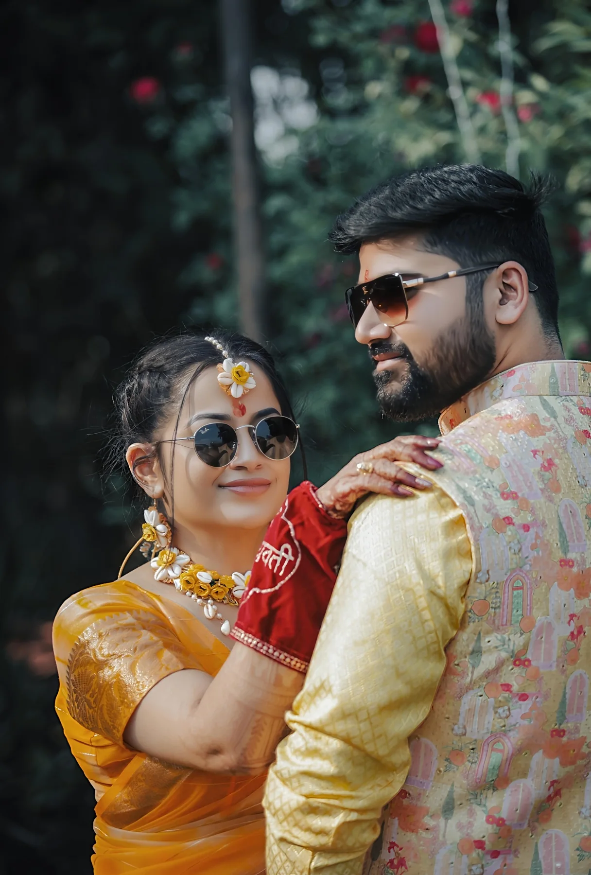 Haldi ceremony candid moment with the couple